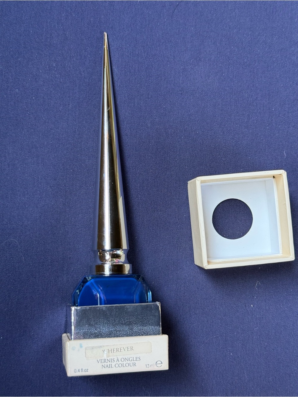 Christian Louboutin Blue Nail Polish Bottle with Silver Spike Cap